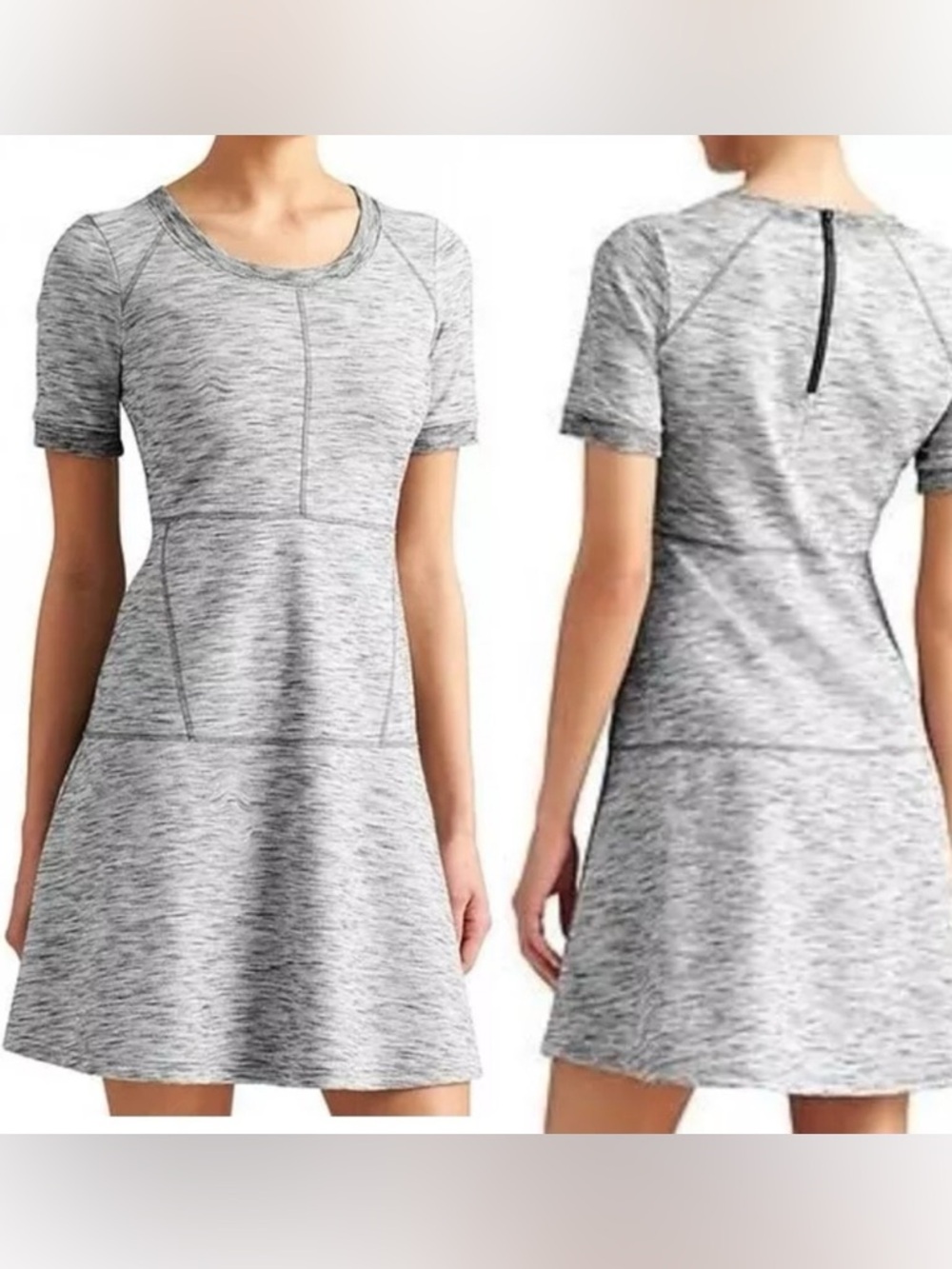 ATHLETA | En Route Ponte Heather Gray Casual A Line Dress Women’s Size Large